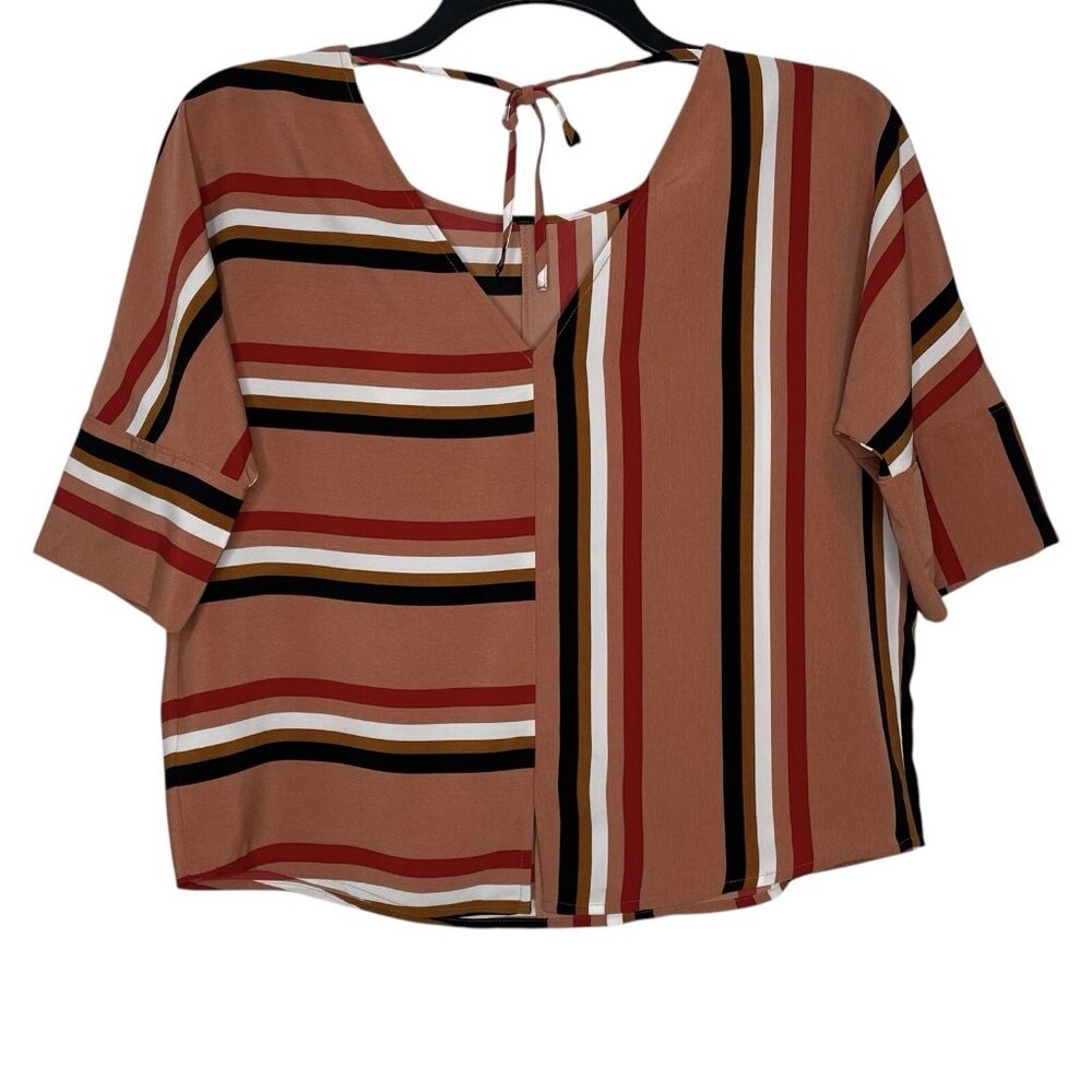 Express Blouse XS Oversized Stripe Dolman Sleeve Round Neck Womens - Picture 3 of 7